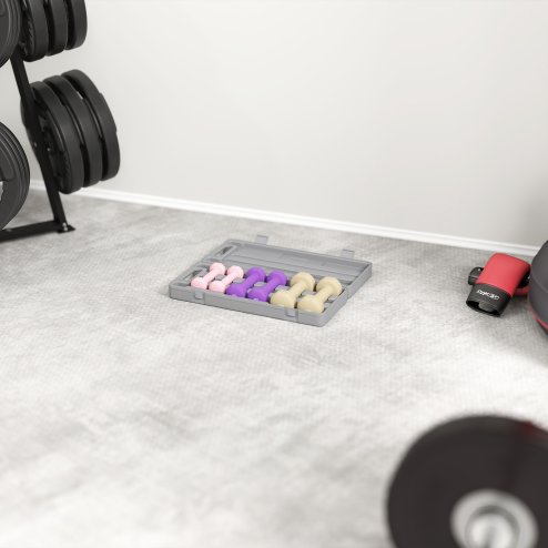 HOMCOM 6kg Dumbbell Set with Suitcase, Fitness Weights Dumbbells Set for Men and Women Home Gym, Workout, Pink, Purple, Brown