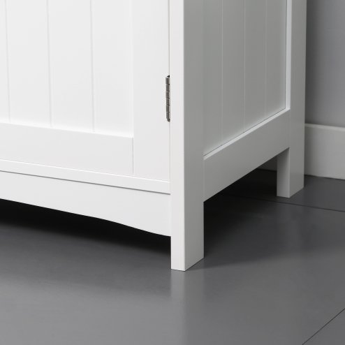 kleankin Pedestal Under Sink Cabinet with Double Doors, Modern Bathroom Vanity Unit, Storage Cupboard with Adjustable Shelves, White