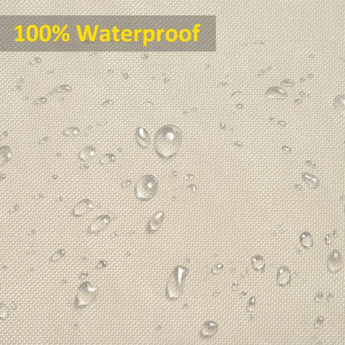 Outsunny 600D Oxford Cloth Garden Furniture Cover Waterproof, 3 Seater Sofa Protector for Patio, Outdoor, Beige, 218 x 111 x 63-101 cm