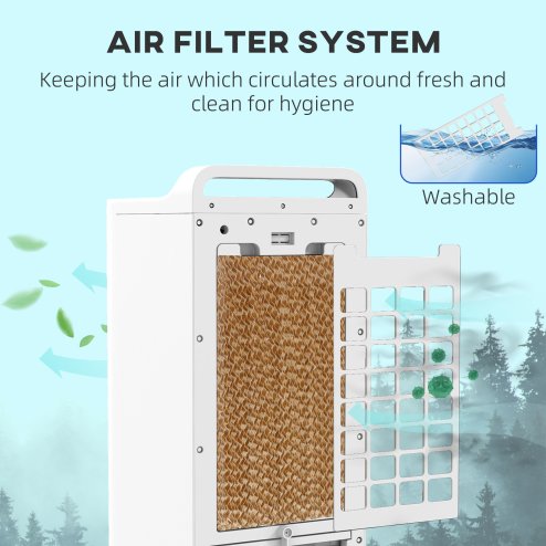 HOMCOM Portable Air Cooler, 3-in-1 Evaporative Air Cooler with 5L Water Tank, Oscillation, 3 Fan Speeds, 3 Modes, 2 Ice Packs, 7H Timer, LED Display, for Home Office