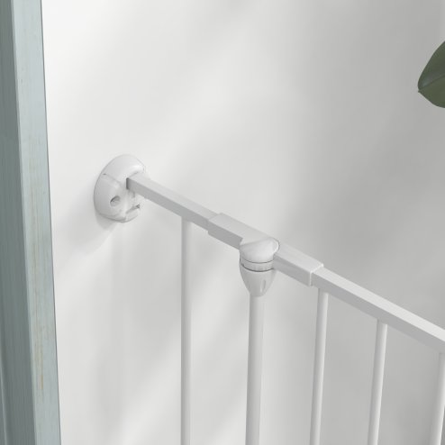 PawHut 2 in 1 Multifunctional Dog Pen, Safety Pet Gate, 6 Panels Dog Playpen with Double-Locking Door, Foldable Dog Barrier for Medium Dogs, 90Hcm - White