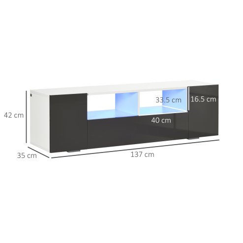 HOMCOM High Gloss TV Unit Cabinet for TVs up to 60