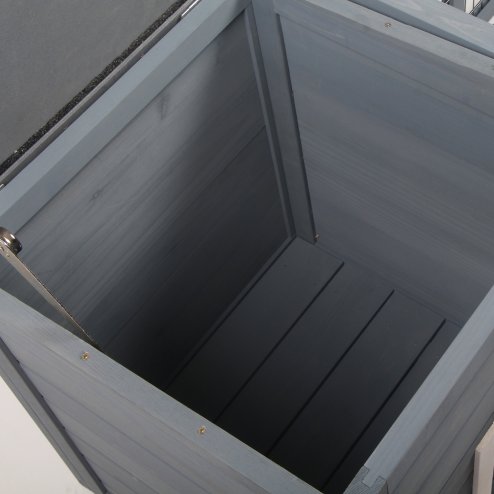 PawHut Rabbit Hutch Outdoor, Guinea Pig House, Bunny Run Cage with Openable Top for 1-2 Rabbits, 123 x 120 x 52cm, Grey