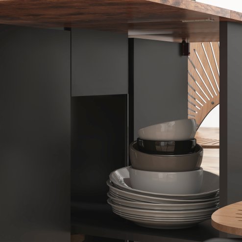 HOMCOM Folding Dining Table, Drop Leaf Table for Small Spaces, Foldable Table with Drawer and Storage Shelves for Kitchen, Dining Room, Rustic Brown