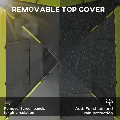 Outsunny Camping Tent, 3-4 Man Family Dome Tent, 2000mm Waterproof, with Carry Bag and Top Hook, for Fishing Hiking Festival, Quick Setup, Green