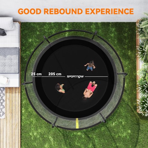 SPORTNOW 8ft Trampoline with Enclosure Net, Spring Cover, Outdoor Trampoline, Garden, Jumping Mat, Black