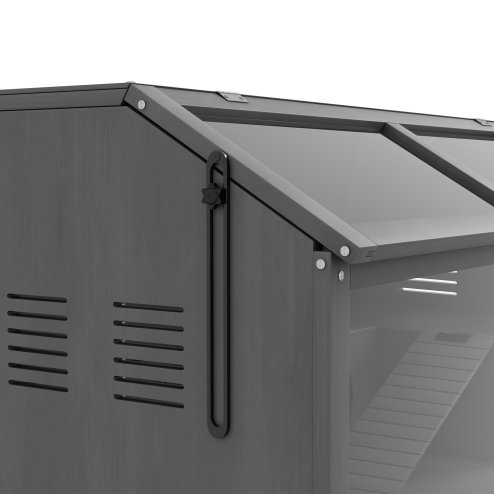 PawHut Wooden Hamster Cage, Gerbil Cage for Syrian Hamster with Exercise Play House, Openable Top 85 x 45 x 44cm - Grey