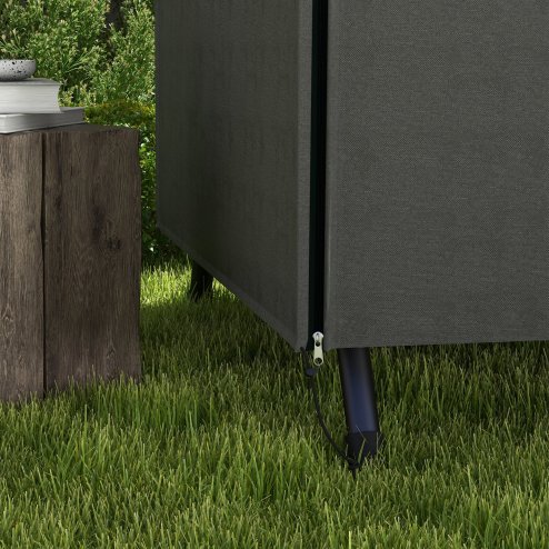 Outsunny 3 Seater 600D Oxford Patio Swing Chair Cover Outdoor Garden Furniture Rain Protection Protector Waterproof Anti-UV, 205 x 124 x 164cm, Dark Grey