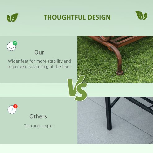 Outsunny 3 Tier Metal Plant Stand, Ladder Flower Pot Display Shelf, Storage Organiser Rack for Indoor Outdoor Patio Balcony Garden