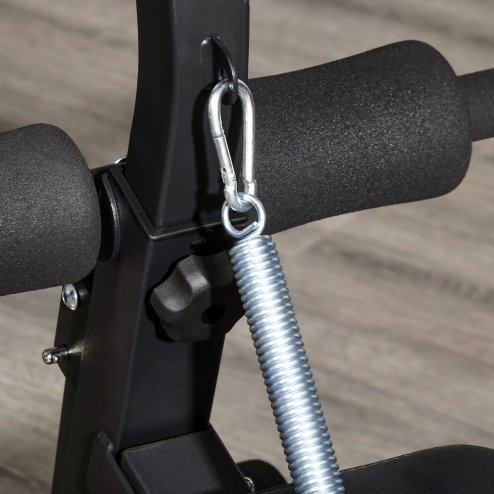 HOMCOM Foldable Weight Bench, Strength Training Sit Up Bench, Incline Decline Bench with 7-Level Backrest, Leg Extension Machine, Preacher Pad and Resistance Band for Home Gym Workout, Blue