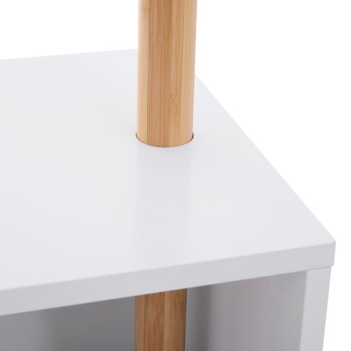 HOMCOM 180 cm Hallway Coat Rack Storage Bench Tree Hat Hanger Entryway Stand Garment Organiser Bedroom Living Room