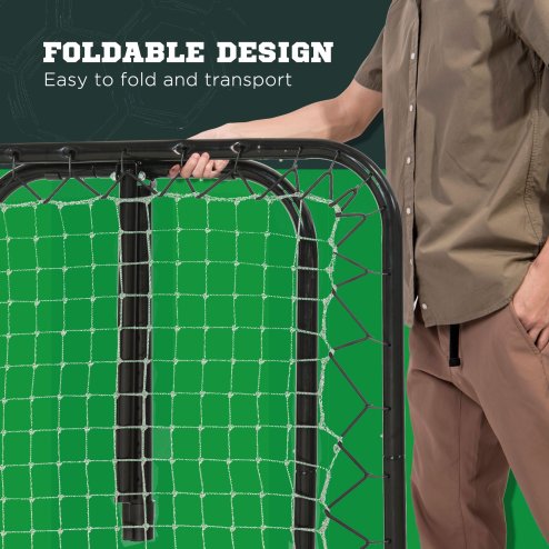 HOMCOM Angle Adjustable Rebounder Net Goal Training Set Suitable For Football, Baseball, Basketball Daily Training Black - 78L x 84W x 65-75H cm