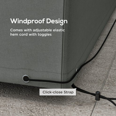 Outsunny Outdoor Garden Furniture Cover Waterproof, Anti-UV 600D Heavy Duty Oxford Fabric Patio Furniture Cover for Rectangular Sofa Table Set, 245 x 165 x 66 cm