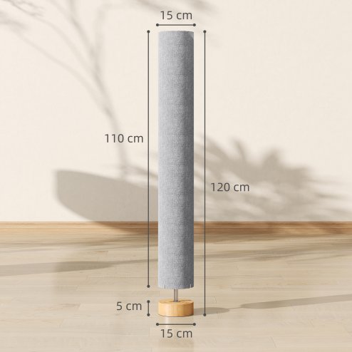 HOMCOM LED Floor Lamp for Living Room, 120cm Modern Standing Lamp with 3000K/4500K/6500K Colour Temperatures, Linen Shade and Wooden Base, Grey
