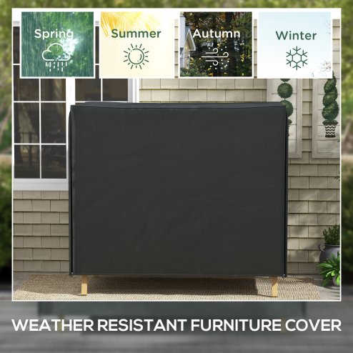 Outsunny 3 Seater Garden Swing Cover, Waterproof Swing Chair Cover, Windproof and Anti-UV 420D Outdoor Swing Bench Cover with Zip, 220 x 125 x 172cm, Black
