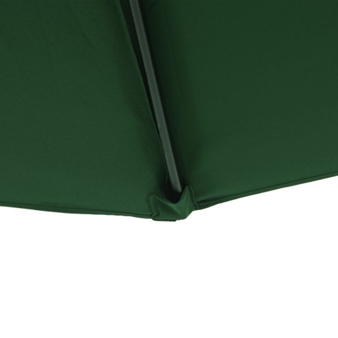 Outsunny 3(m) Half Parasol, Semi Round Umbrella with Metal Frame, Crank Handle for Balcony, Garden, Green