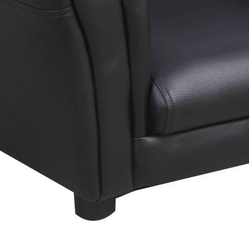 HOMCOM Children's Armchairs Toddler Chair Sofa Single Seater Childrens Armrest w/ Footstool - Black
