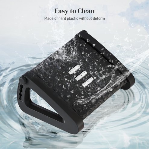 HOMCOM Foot Rest Under Desk, 6 Height Adjustable Footrest with Massage Texture and Rollers, Non-Slip Office Footstool for Under Desk, Black