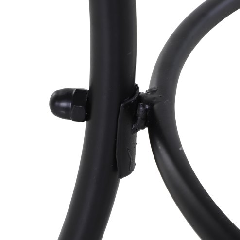 Outsunny 45cm Square Garden Table, Outdoor Metal Bistro Side Desk with Mesh Top, Black