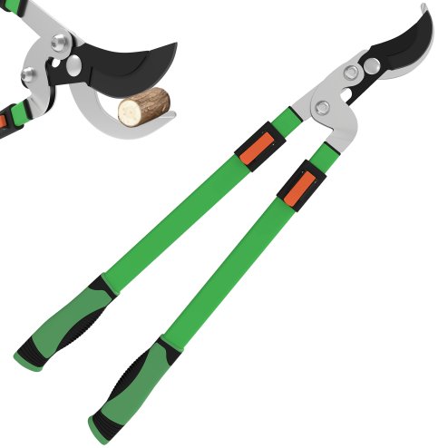 Outsunny Telescopic Loppers 64.5-90 cm, Extendable Garden Loppers Heavy Duty with Steel Blade and Adjustable Handles, Tree Trimmer for Branches, Bushes, Shrubs, Green