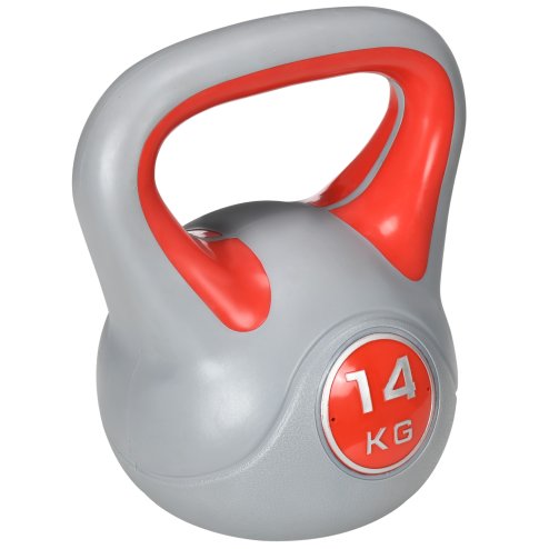 SPORTNOW Kettlebell, 14kg Kettle Bells with Handle for Home Gym Weight Lifting and Strength Training, Red and Grey