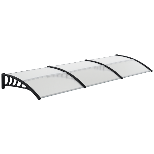 Outsunny Front Door Canopy, Outdoor Awning, 303 x 96cm Rain Shelter for Window, Porch and Front/Back Door, Clear