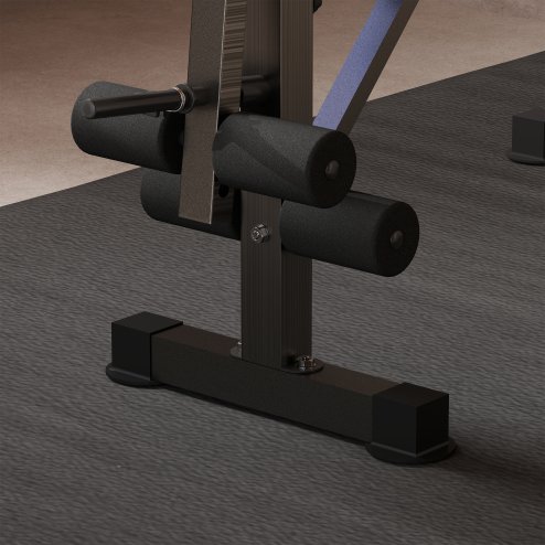 HOMCOM Adjustable Weight Bench with Leg Developer Barbell Rack for Weight Lifting and Strength Training Multifunctional Workout Station for Home Gym Fitness, Blue