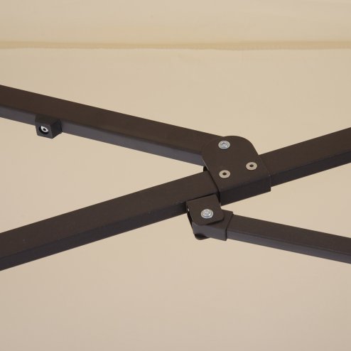 Outsunny 4.6m Large Garden Parasol Double-Sided Sun Umbrella Patio Market Canopy Shade Outdoor Beige- NO BASE