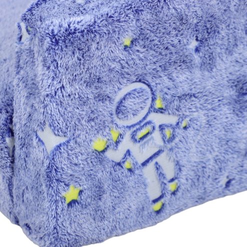 AIYAPLAY Kids Sofa Bed, 2 in 1 Kids Folding Bed Toddler Armchair with Glow in The Dark Cosmic Design, Washable Cushion and Cover, Convertible Kid Chair to Lounger for 1.5-3 Years Old, 1 Seater, Blue