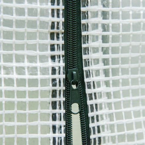 Outsunny Tomato Greenhouse Walk-in Garden Greenhouse with Pent Roof, Roll-up Door, Mesh Window for Plants Flowers Herbs Grow, 200 x 76 x 168 cm, White