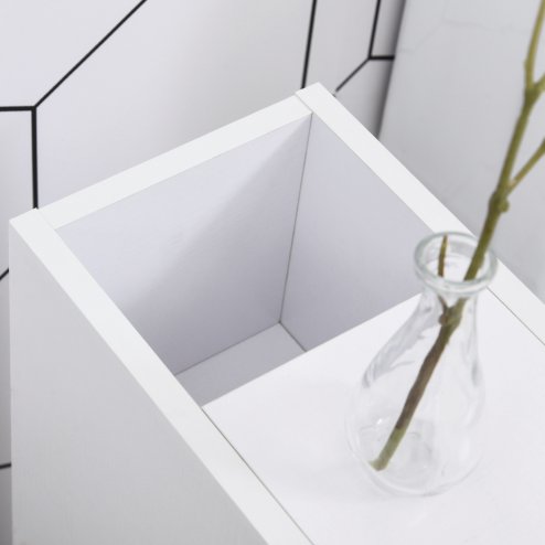 kleankin Slimline Bathroom Storage Unit w/ 2 Drawers 2 Open Compartments Wheels Handles Freestanding Compact Home Office Furniture 