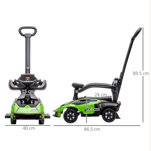 AIYAPLAY Licensed 2 in 1 Baby Ride on Push Car Toddler Push Along Car with Parent Handle Sliding Car with Horn Steering Wheel NO POWER for 1 - 3 Years, Green