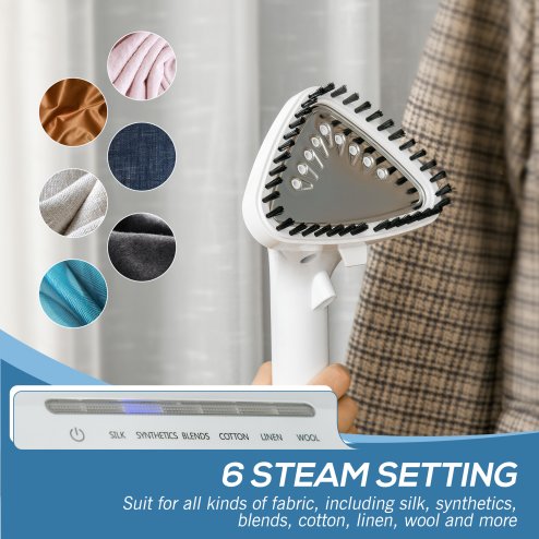 HOMCOM Upright Garment Clothes Steamer Suitable for all Fabrics with 6 Steam Setting, 45s Fast Heat-up, 1.7L Water Tank and 45min Steamer, Wrinkle and Odour Remover, White