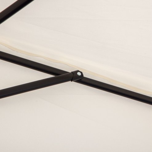 Outsunny 3(m) Half Parasol, Semi Round Umbrella with Metal Frame, Crank Handle for Balcony, Garden, Cream White