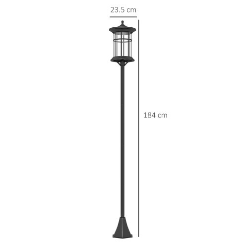 Outsunny 2 Pack 1.8m Garden Lamp Post Lights, LED Outdoor Solar Post Lights, Waterproof IP44 for Patio, Garden, Pathway, Cool White