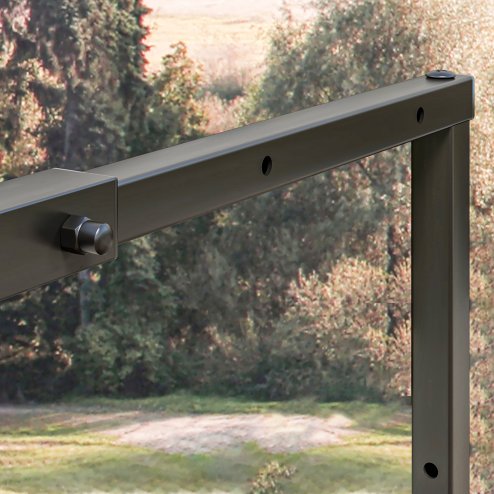 Outsunny Firewood Log Rack, Retractable Metal Wood Store Holder, Indoor Outdoor Fireplace Log Storage Shelf with Hooks, 65 x 25 x 150 cm, Black