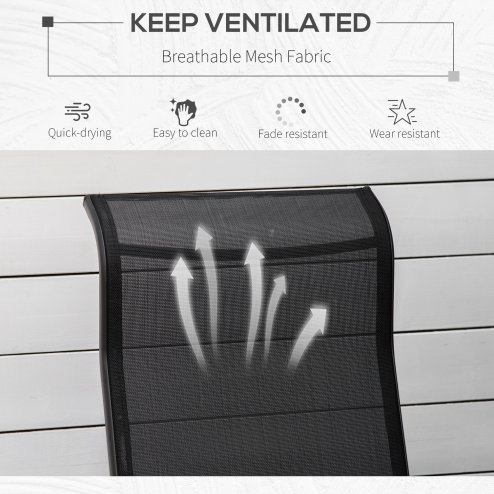 Outsunny Outdoor Gliding Rocking Chair with Sturdy Metal Frame Garden Comfortable Swing Chair for Patio, Garden and Poolside, Black