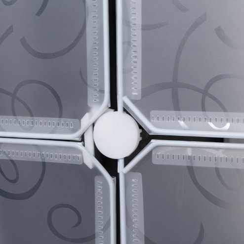 HOMCOM Portable Wardrobe for Bedroom, 15 Cube Closet with Hanging Rail, Modular Storage Cabinet, Plastic Armoire for Space Saving, White and Black