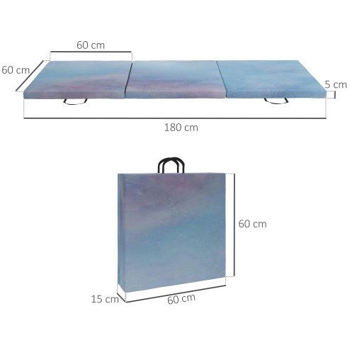 HOMCOM 6FT Foldable Gymnastics Mat, Tri-Fold 2