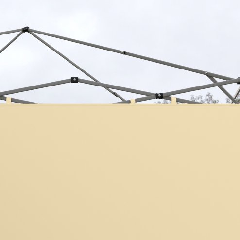 Outsunny Gazebo Side Panels with Zipped Doors, for 3x3 m or 3x6 m Pop Up Gazebo, 2 Pack Sides Replacement, Beige