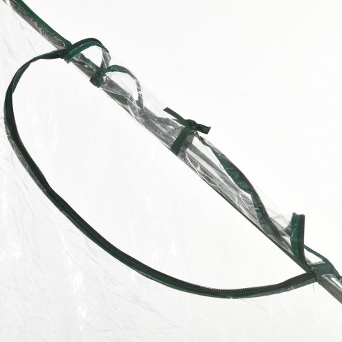 Outsunny Walk In PVC Greenhouse Garden Outdoor Flower Planter Steel Frame w/ Zipped Door & Window 180 x 100 x 168CM Clear