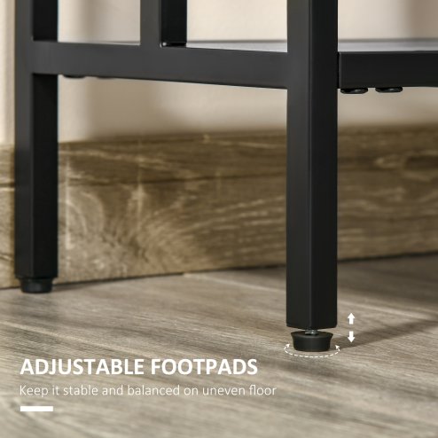 HOMCOM Industrial Console Table with Storage Shelf, Narrow Hallway Dressing Desk with Metal Frame for Living Room, Bedroom