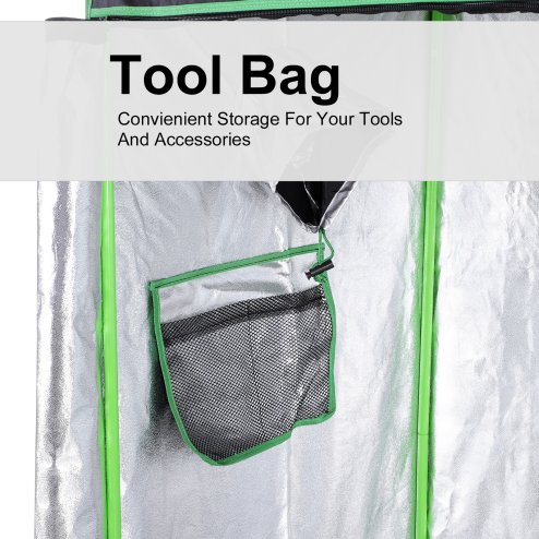 Outsunny Grow Tent Reflective Mylar Hydroponic with Adjustable Vents and Floor Tray for Indoor Plant Growing, 120 x 60 x 150 cm (47