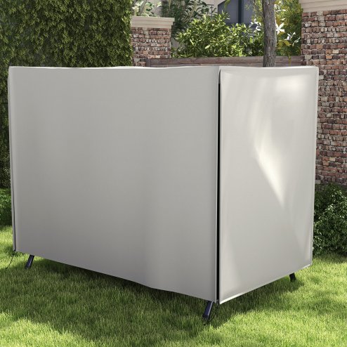 Outsunny 3 Seater 600D Oxford Patio Swing Chair Cover Outdoor Garden Furniture Rain Protection Protector Waterproof Anti-UV, 205 x 124 x 164 cm, Light Grey