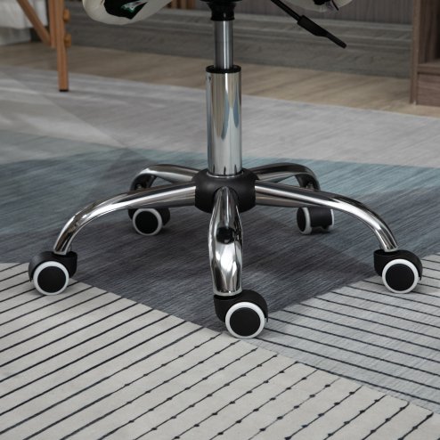 HOMCOM Cosmetic Stool 360?? Rotate Height Adjustable Salon Massage Spa Chair Hydraulic Rolling Faux Leather Saddle Stool Mobility, Cream