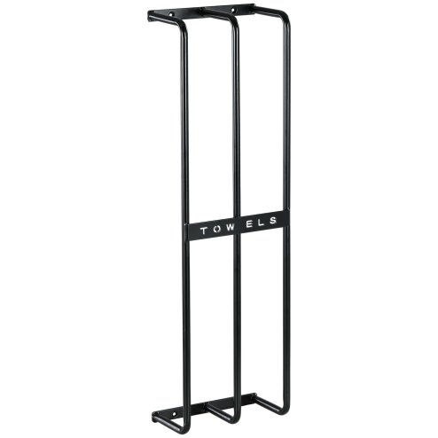 HOMCOM Towel Rack Wall Mounted, Metal Towel Rail Holds Up to 6 Large Size (150 x 100cm) Rolled Towels, 3 Bar Towel Storage for Bathroom, 21 x 12 x 74cm, Black