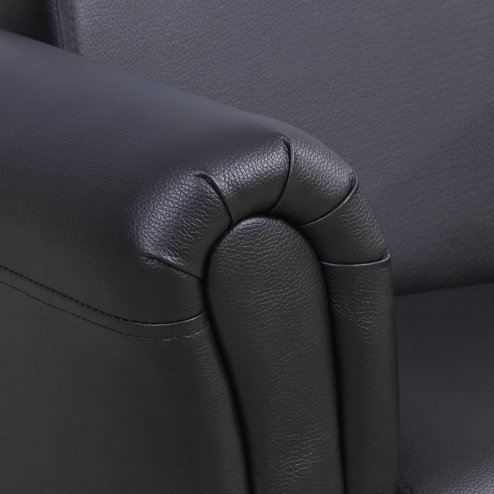 HOMCOM Children's Armchairs Toddler Chair Sofa Single Seater Childrens Armrest w/ Footstool - Black