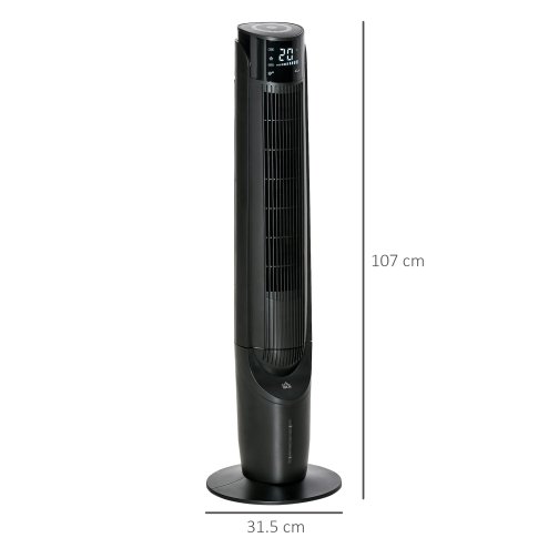 HOMCOM 2.8L 2-in-1 Evaporative Air Cooler, Portable Tower Fan with 4 Modes, 3 Speed, Remote Control, 12H Timer, Oscillating for Home Bedroom, Black