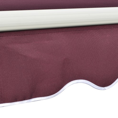 Outsunny 3 x 2.5m Garden Patio Manual Awning Canopy Sun Shade Shelter with Winding Handle Retractable Handle Red