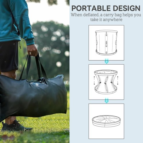 SPORTNOW Ice Bath Tub Outdoor, 210L Portable Cold Water Therapy Tub, Recovery Cold Plunge Pool with Lid, Cover, Carry Bag for Athletes, Black